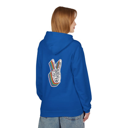 Peace and Love - Cozy Fleece Hoodie - Back design