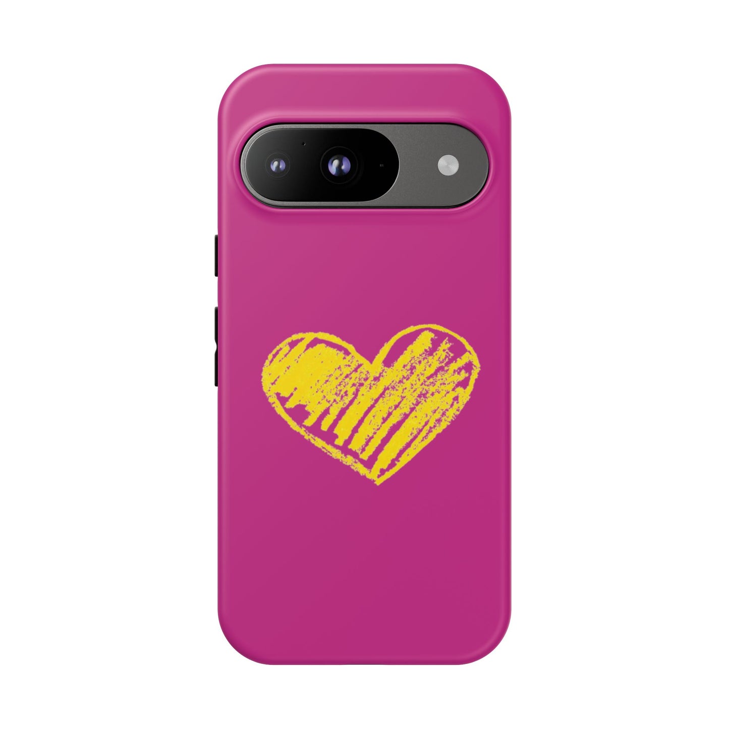 Yellow Heart, Pink Phone Case