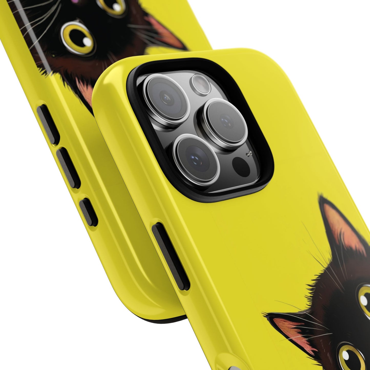 'Cute Cat' Yellow Phone Case