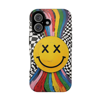 Colorful Smiley Face Magnetic Tough Case - Fun & Durable Phone Protection for iPhones