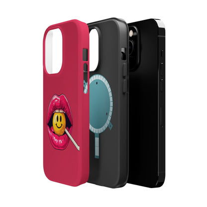 Lips & A Smiley Face Lollipop Magnetic Phone Case