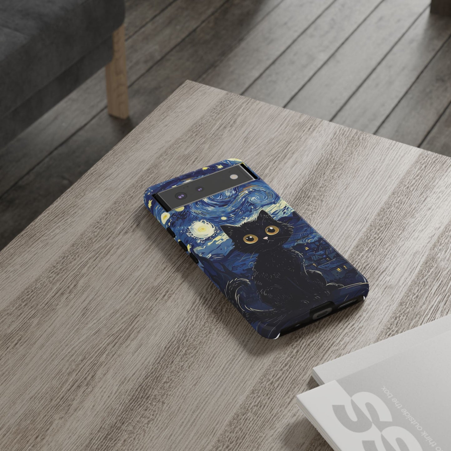 Cat under the stars, cute phone cases, Extra durable, Tough Cases, Pick your size