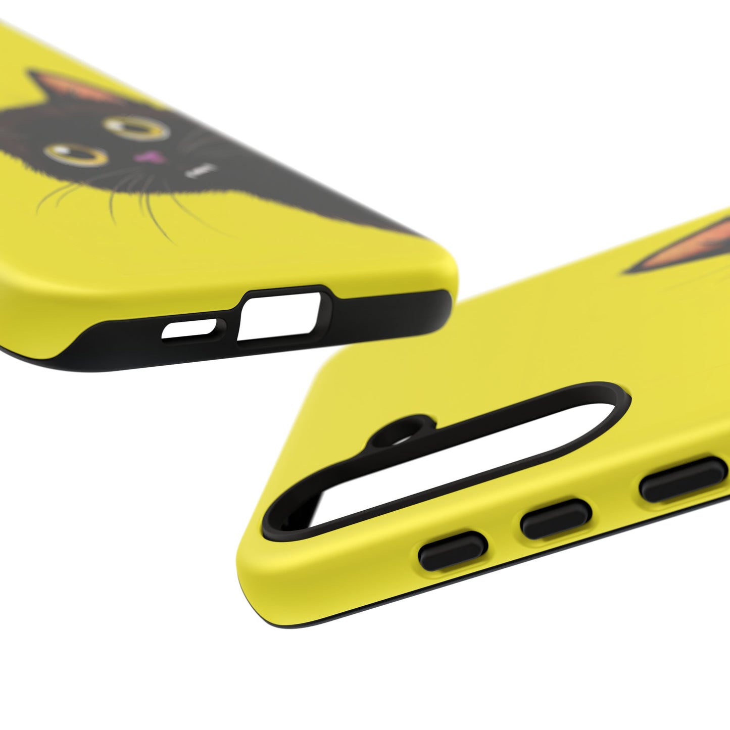 'Cute Cat' Yellow Phone Case