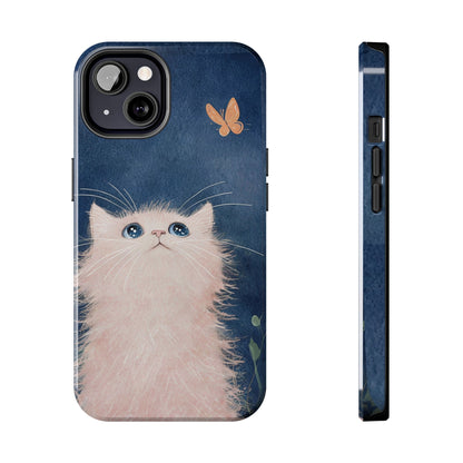 Cute Cat & Butterfly iPhone Case