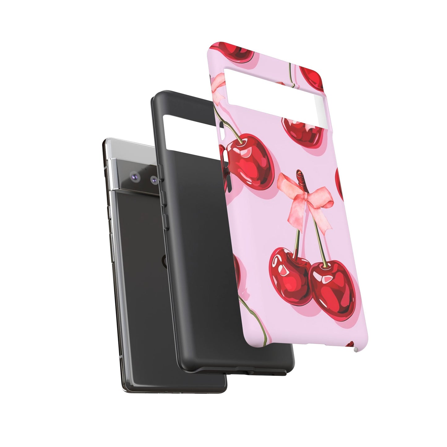 Cherry Ribbon Phone Cases for iPhone, Samsung Galaxy, and Google Pixel