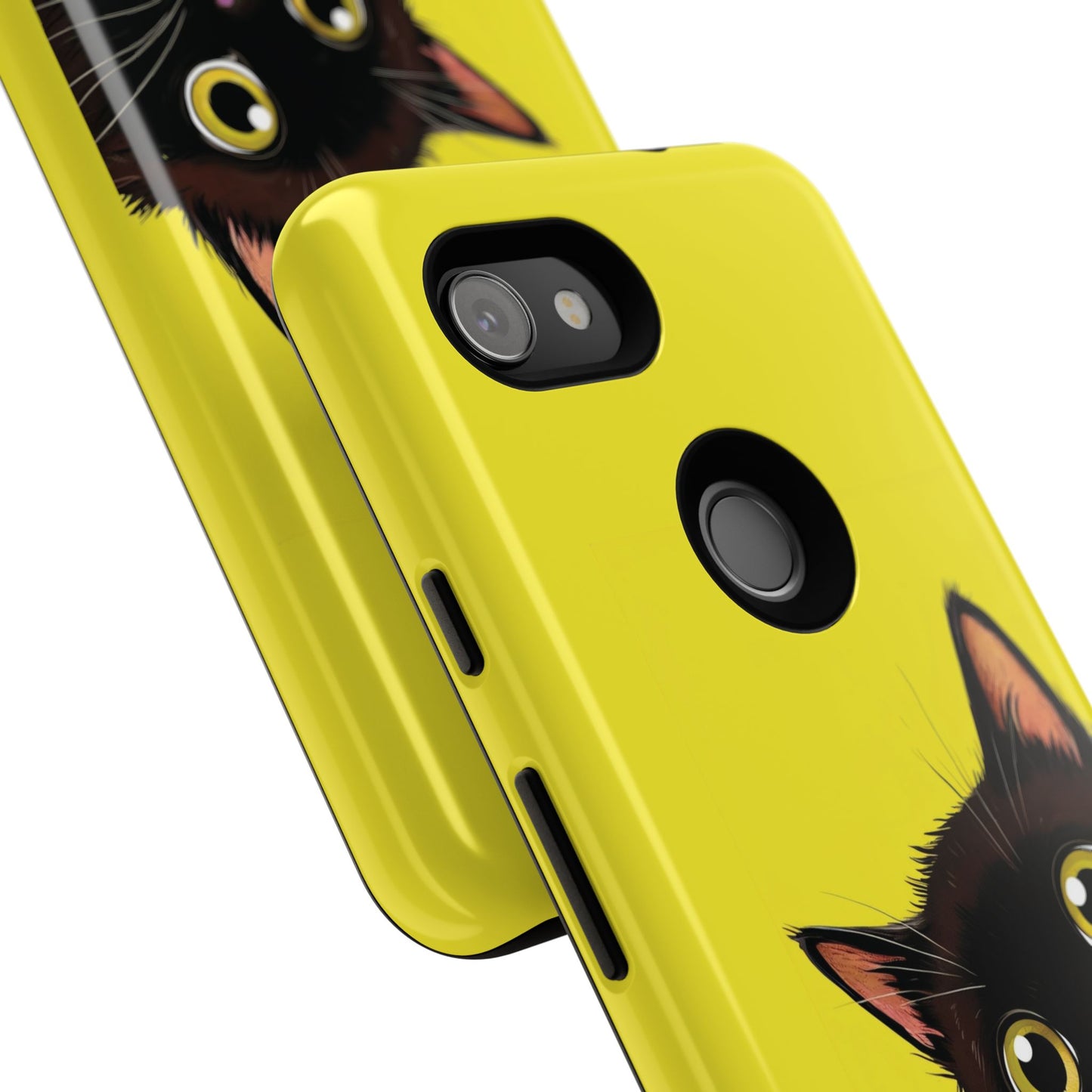 'Cute Cat' Yellow Phone Case