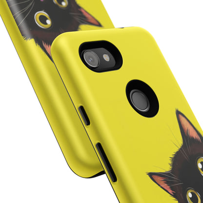 'Cute Cat' Yellow Phone Case