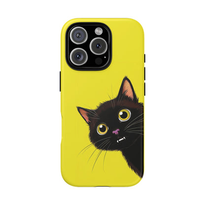 'Cute Cat' Yellow Phone Case