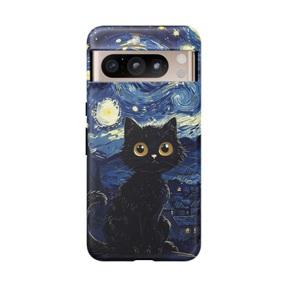 Cat under the stars, cute phone cases, Extra durable, Tough Cases, Pick your size