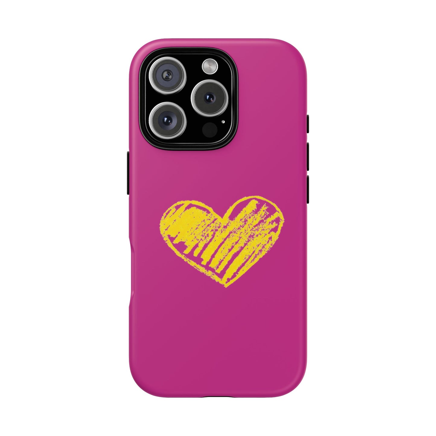 Yellow Heart, Pink Phone Case