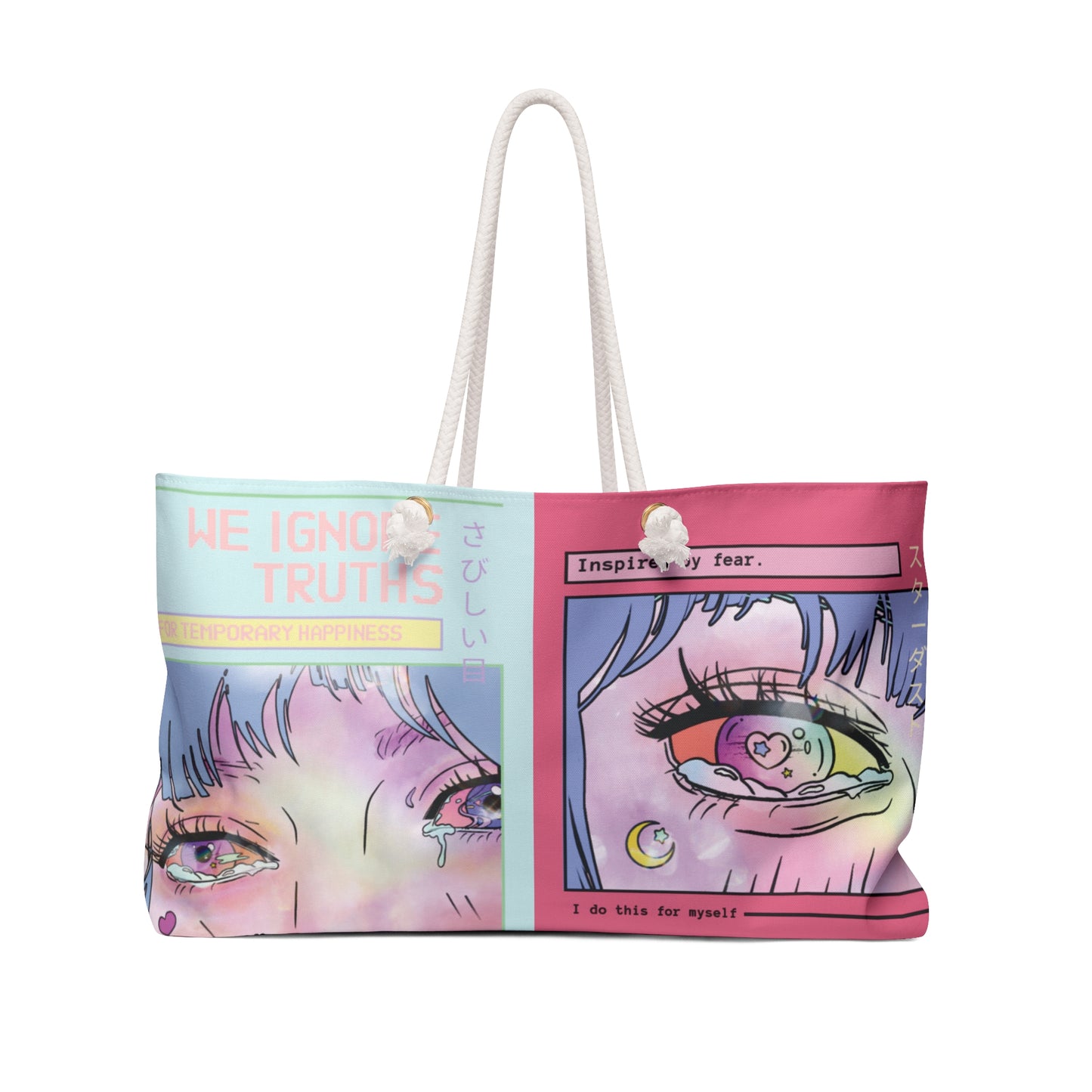 Pink and Blue Anime, Cartoon, Weekender Bag, Purse