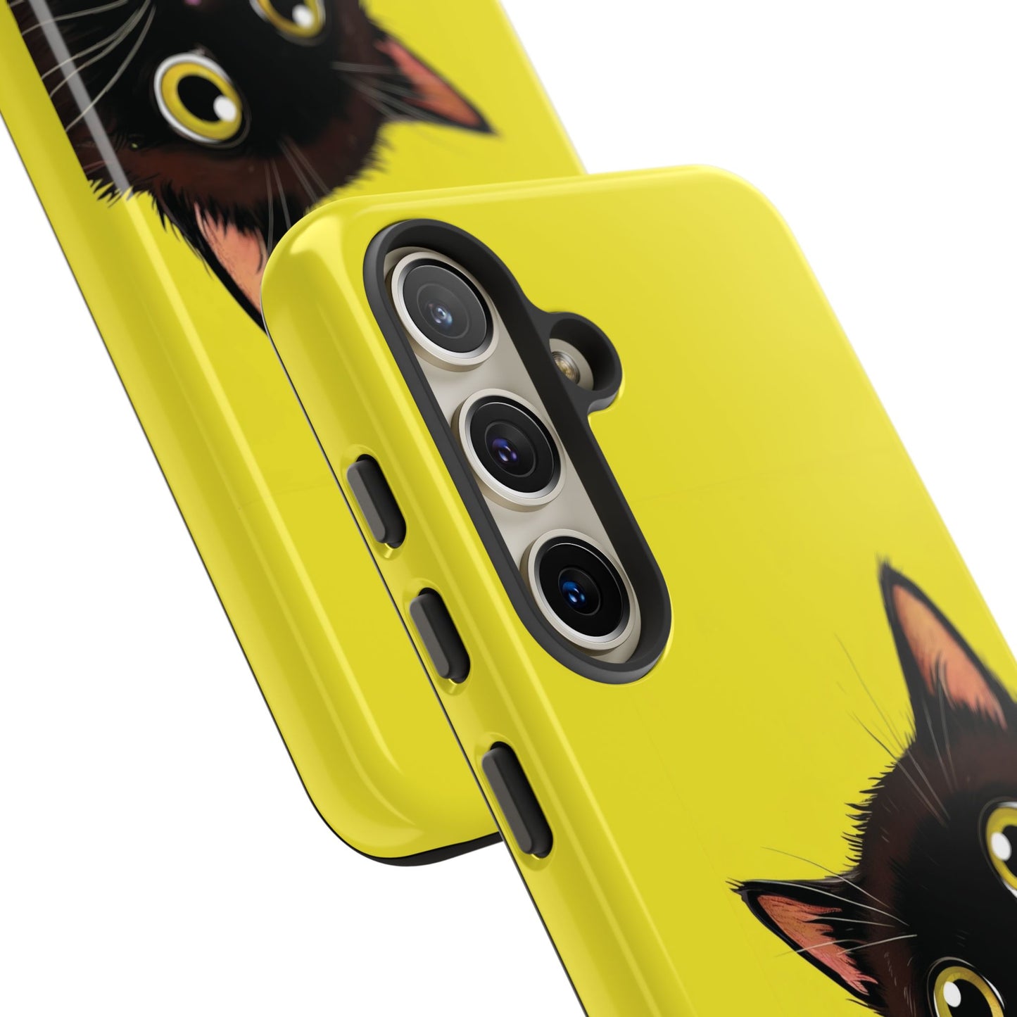 'Cute Cat' Yellow Phone Case