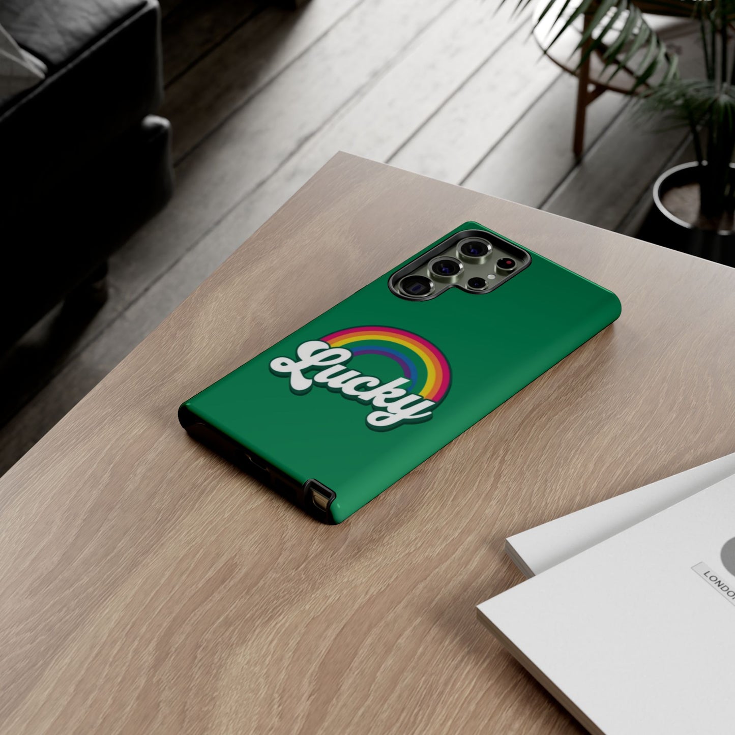 Lucky Rainbow Tough Phone Cases, iPhone, Samsung Galaxy, Google Pixel, Choose any phone model