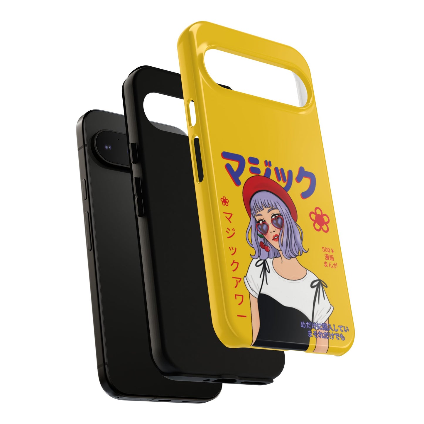 "Anime Cool Girl" Yellow Phone Cases – Bold, Stylish & Made for Any Phone! 💛✨ Pick Your Perfect Fit! -  iPhone, Samsung Galaxy, and Google Pixel