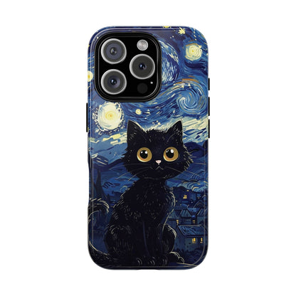 Cat under the stars, cute phone cases, Extra durable, Tough Cases, Pick your size