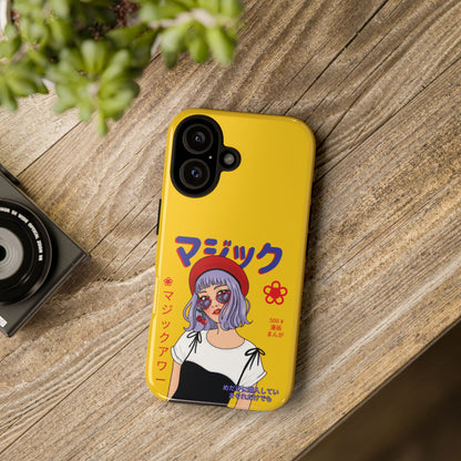 "Anime Cool Girl" Yellow Phone Cases – Bold, Stylish & Made for Any Phone! 💛✨ Pick Your Perfect Fit! -  iPhone, Samsung Galaxy, and Google Pixel