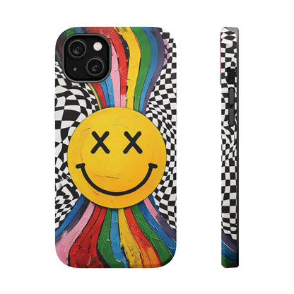 Colorful Smiley Face Magnetic Tough Case - Fun & Durable Phone Protection for iPhones