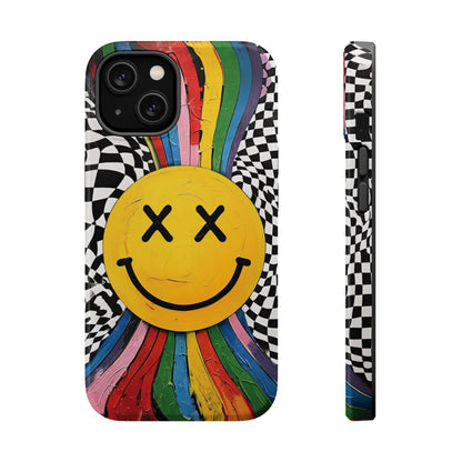 Colorful Smiley Face Magnetic Tough Case - Fun & Durable Phone Protection for iPhones