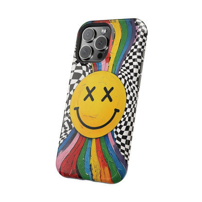 Colorful Smiley Face Magnetic Tough Case - Fun & Durable Phone Protection for iPhones