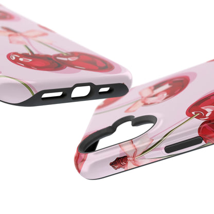 Cherry Ribbon Magnetic iPhone Caes - Durable, flexible, impact-resistant