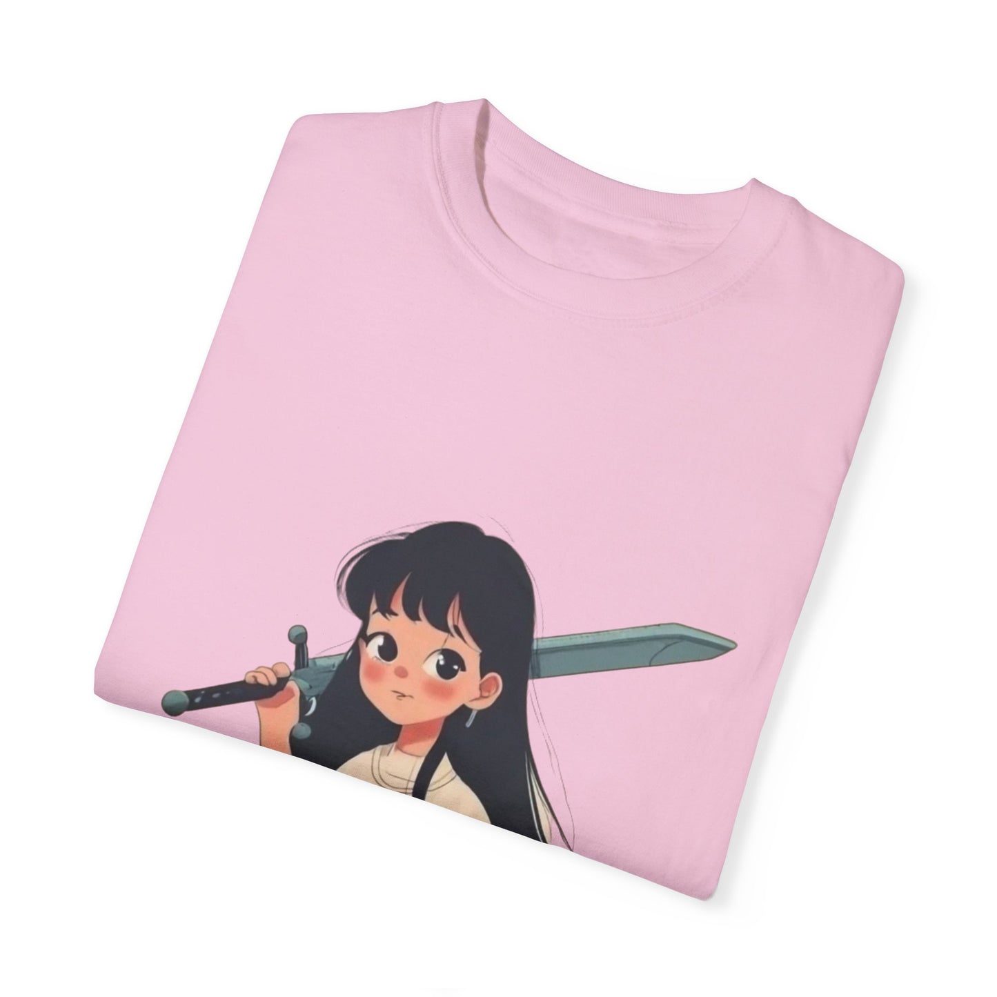 Anime girl with sword, Cute, Kawaii Unisex Garment-Dyed T-shirt, Various colors