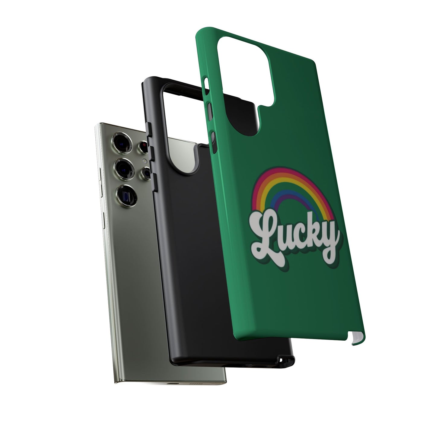 Lucky Rainbow Tough Phone Cases, iPhone, Samsung Galaxy, Google Pixel, Choose any phone model