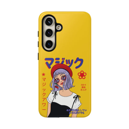 "Anime Cool Girl" Yellow Phone Cases – Bold, Stylish & Made for Any Phone! 💛✨ Pick Your Perfect Fit! -  iPhone, Samsung Galaxy, and Google Pixel