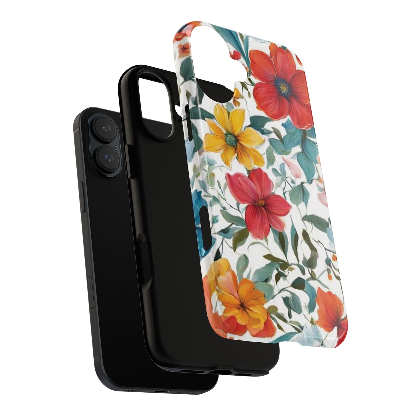 Floral Phone Cases for  iPhone, Samsung Galaxy, and Google Pixel devices - Double layers for extra durability and protection