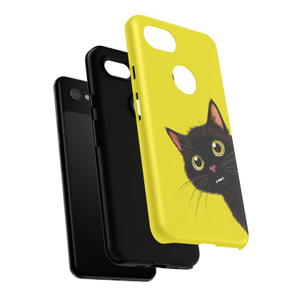 'Cute Cat' Yellow Phone Case