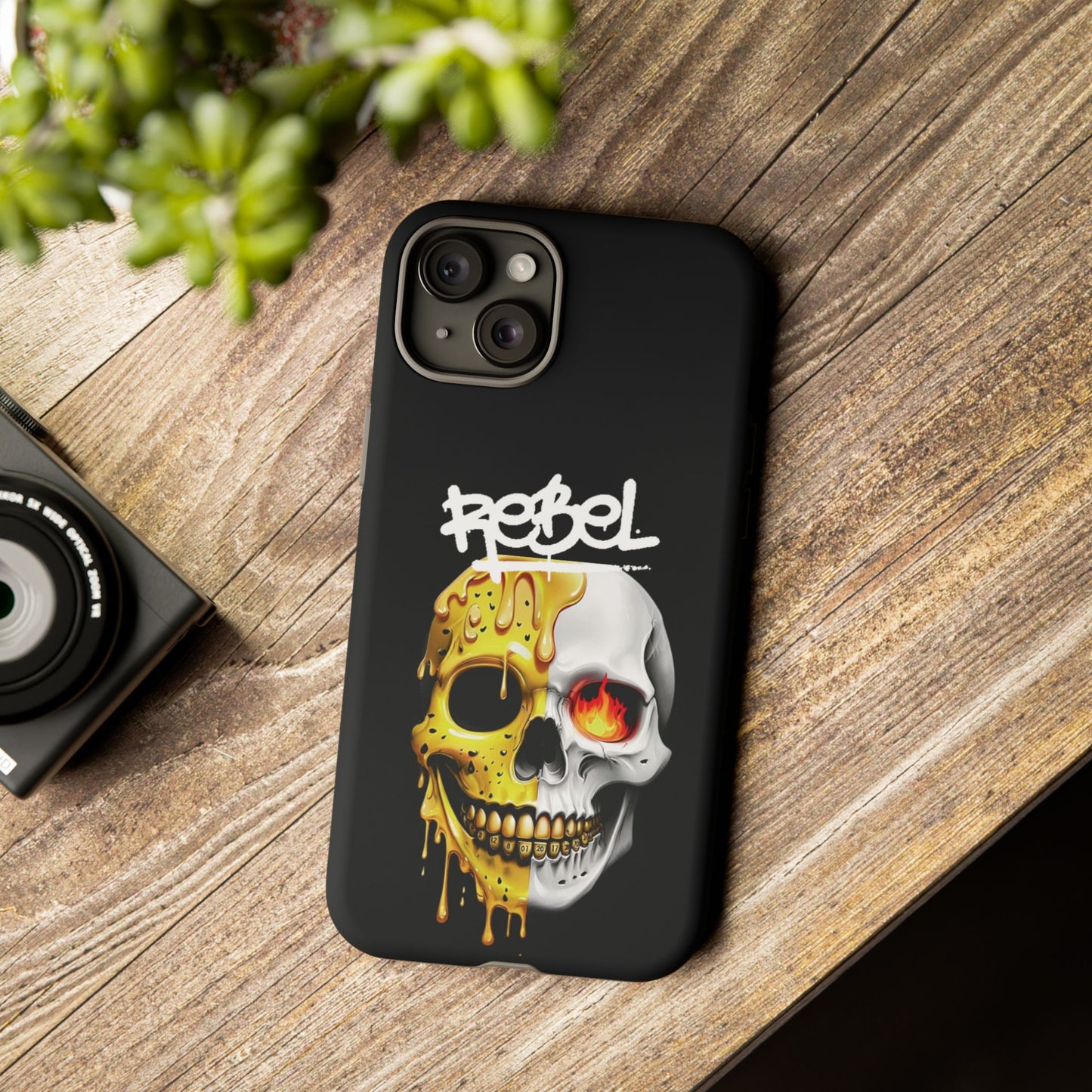 Rebel Skull Phone Case - Black