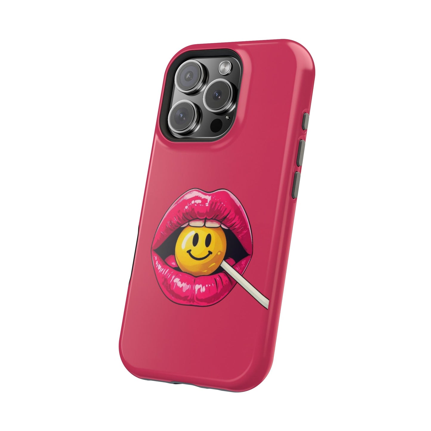 Lips & A Smiley Face Lollipop Magnetic Phone Case