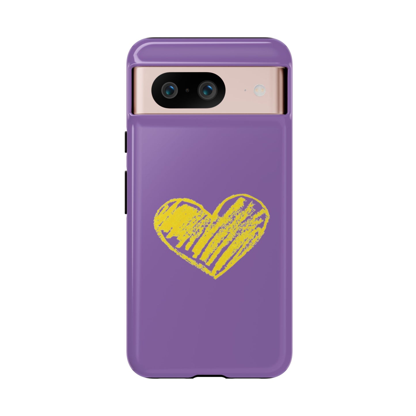 Yellow Heart, Purple Phone Case