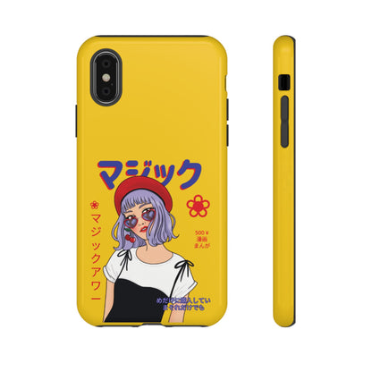 "Anime Cool Girl" Yellow Phone Cases – Bold, Stylish & Made for Any Phone! 💛✨ Pick Your Perfect Fit! -  iPhone, Samsung Galaxy, and Google Pixel