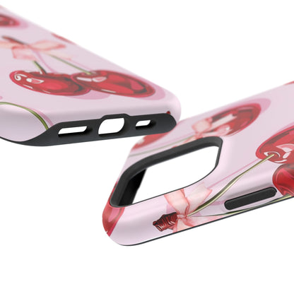 Cherry Ribbon Magnetic iPhone Caes - Durable, flexible, impact-resistant