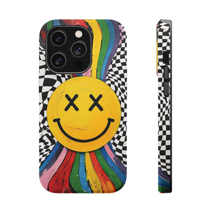 Colorful Smiley Face Magnetic Tough Case - Fun & Durable Phone Protection for iPhones