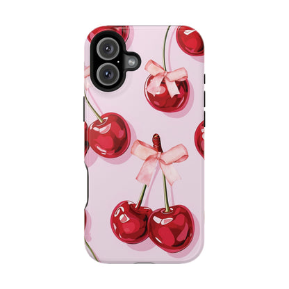 Cherry Ribbon Magnetic iPhone Caes - Durable, flexible, impact-resistant