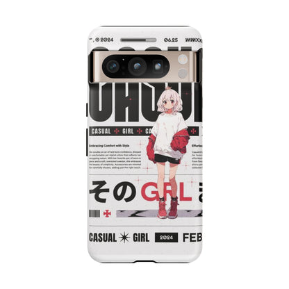 "Casual Girl" Anime Phone Cases for iPhone, Samsung Galaxy, and Google Pixel, Pick your size