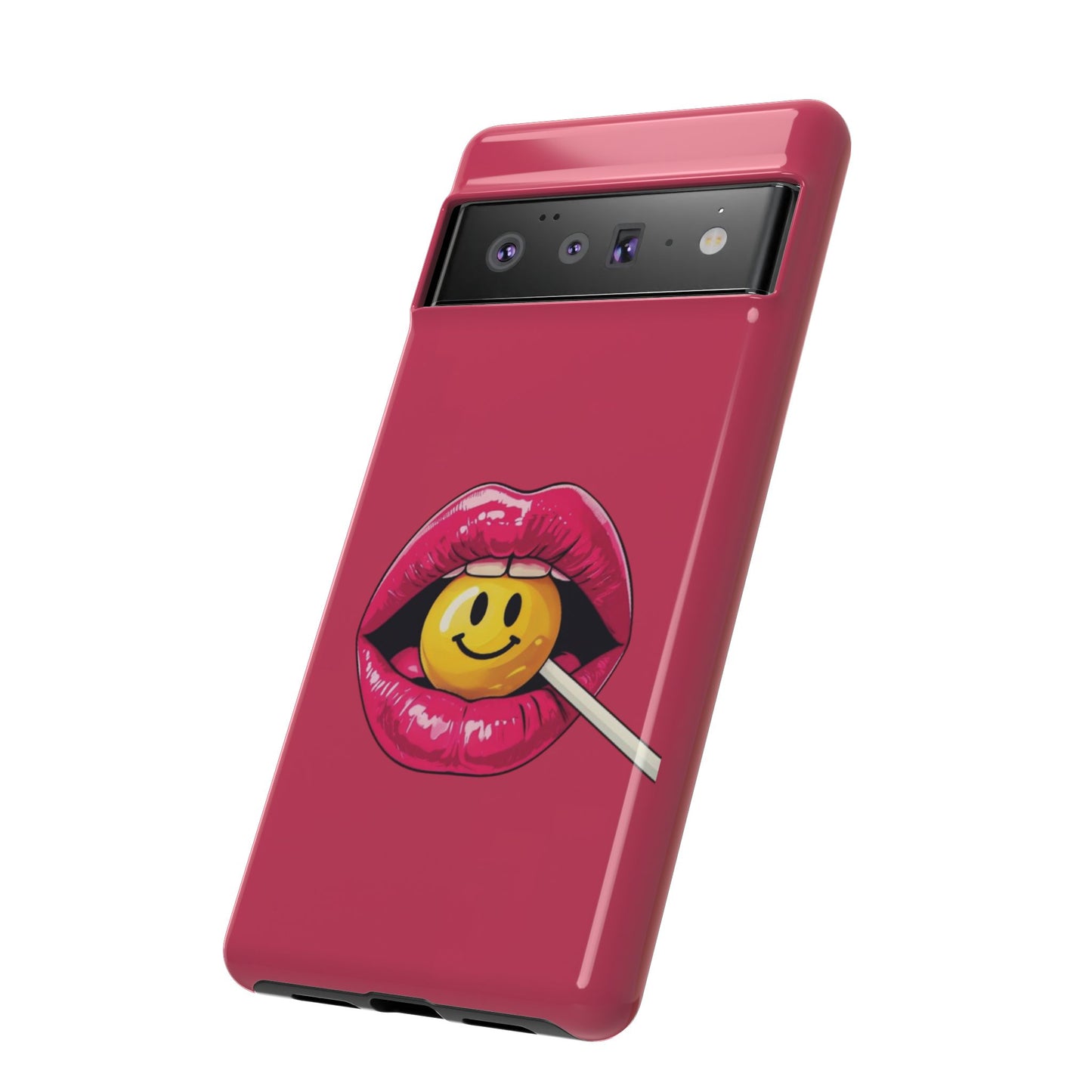 Lips & A Smiley Face Lollipop Phone Case