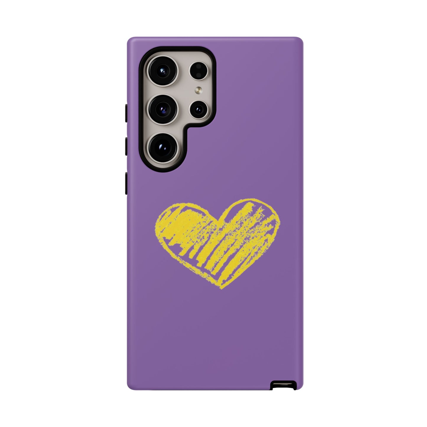 Yellow Heart, Purple Phone Case