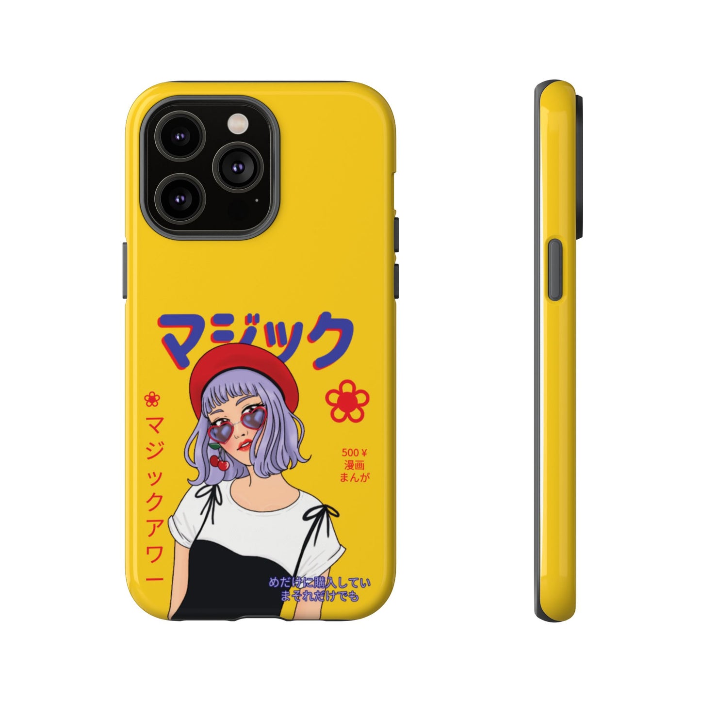 "Anime Cool Girl" Yellow Phone Cases – Bold, Stylish & Made for Any Phone! 💛✨ Pick Your Perfect Fit! -  iPhone, Samsung Galaxy, and Google Pixel