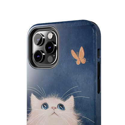 Cute Cat & Butterfly iPhone Case