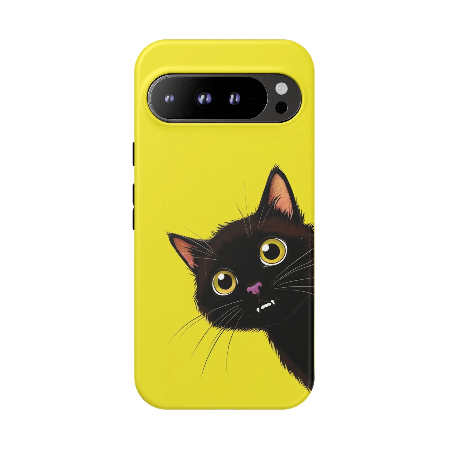 'Cute Cat' Yellow Phone Case