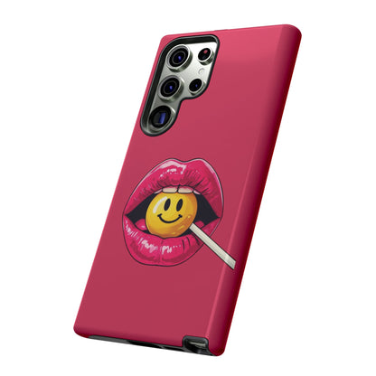 Lips & A Smiley Face Lollipop Phone Case