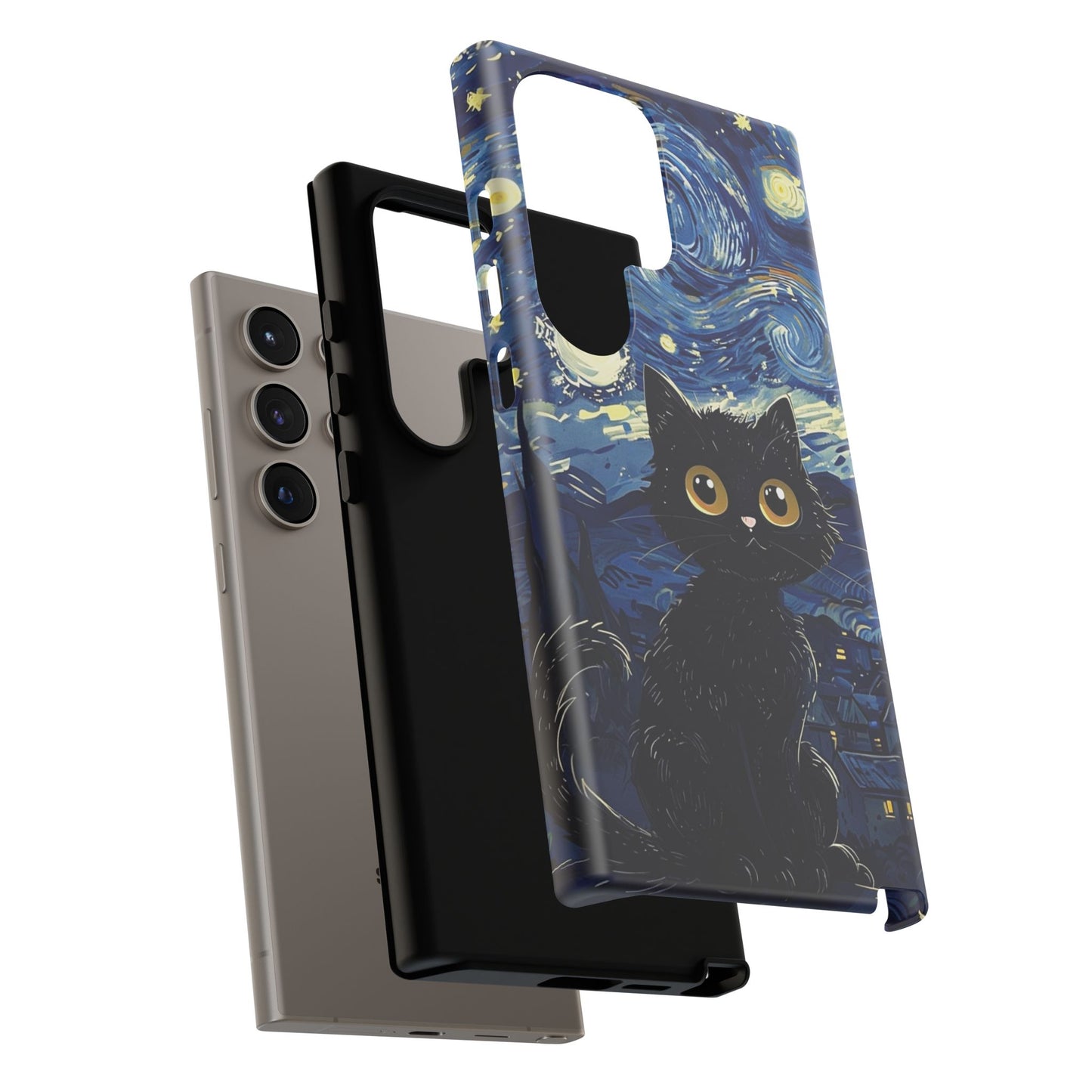 Cat under the stars, cute phone cases, Extra durable, Tough Cases, Pick your size