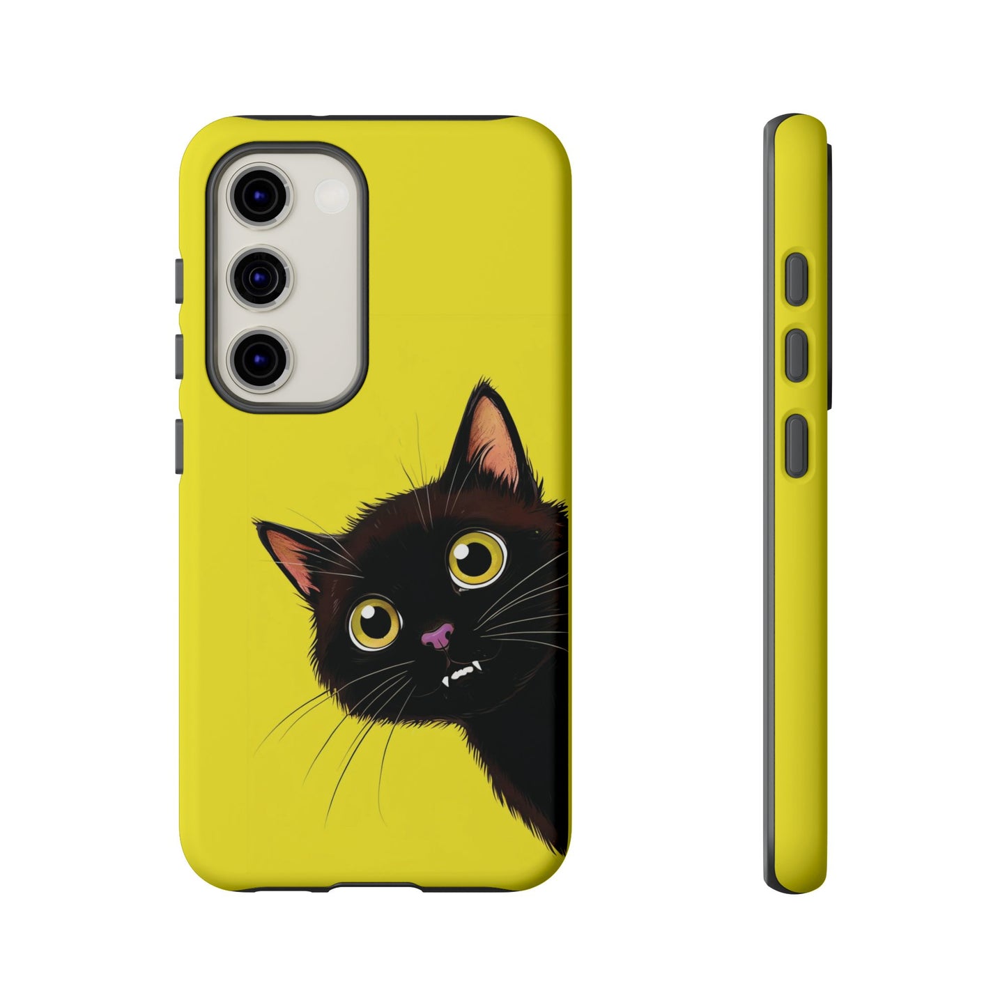 'Cute Cat' Yellow Phone Case