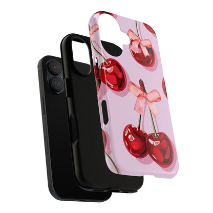 Cherry Ribbon Phone Cases for iPhone, Samsung Galaxy, and Google Pixel