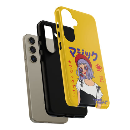 "Anime Cool Girl" Yellow Phone Cases – Bold, Stylish & Made for Any Phone! 💛✨ Pick Your Perfect Fit! -  iPhone, Samsung Galaxy, and Google Pixel