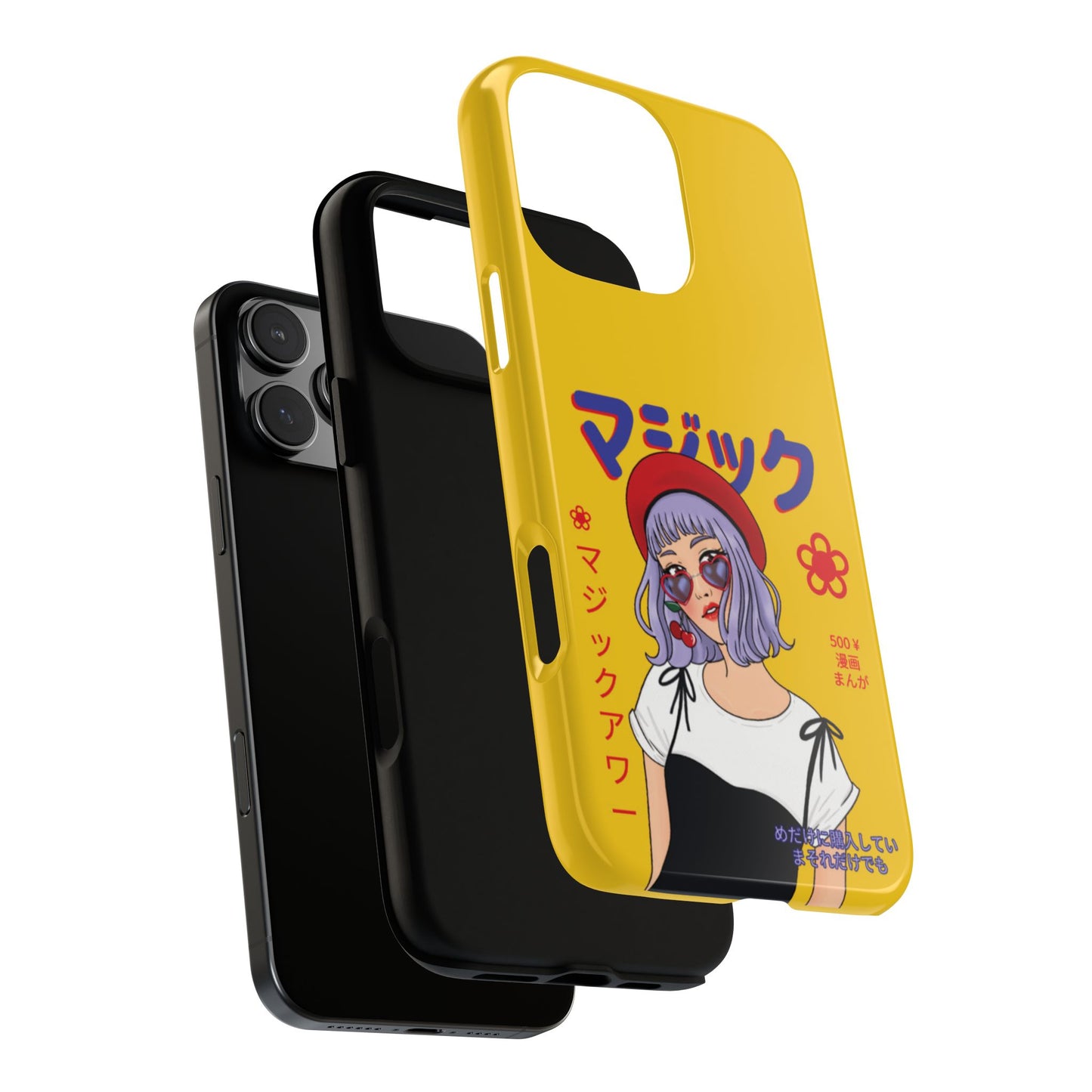 "Anime Cool Girl" Yellow Phone Cases – Bold, Stylish & Made for Any Phone! 💛✨ Pick Your Perfect Fit! -  iPhone, Samsung Galaxy, and Google Pixel