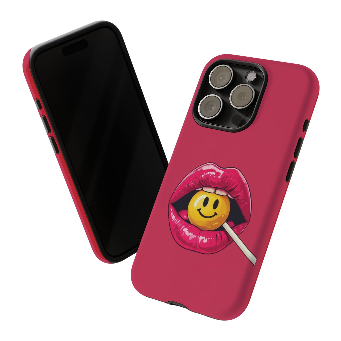 Lips & A Smiley Face Lollipop Phone Case