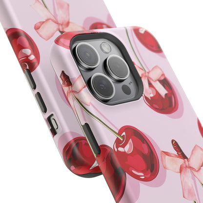 Cherry Ribbon Magnetic iPhone Caes - Durable, flexible, impact-resistant